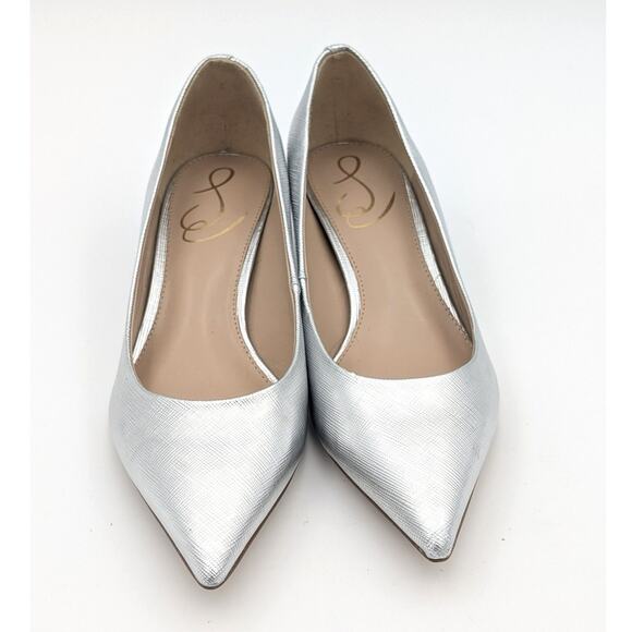 Sam Edelman Franci Kitten Heel Pump Women's Pointed Toe Silver Size US5.5M EU36 - Picture 2 of 9